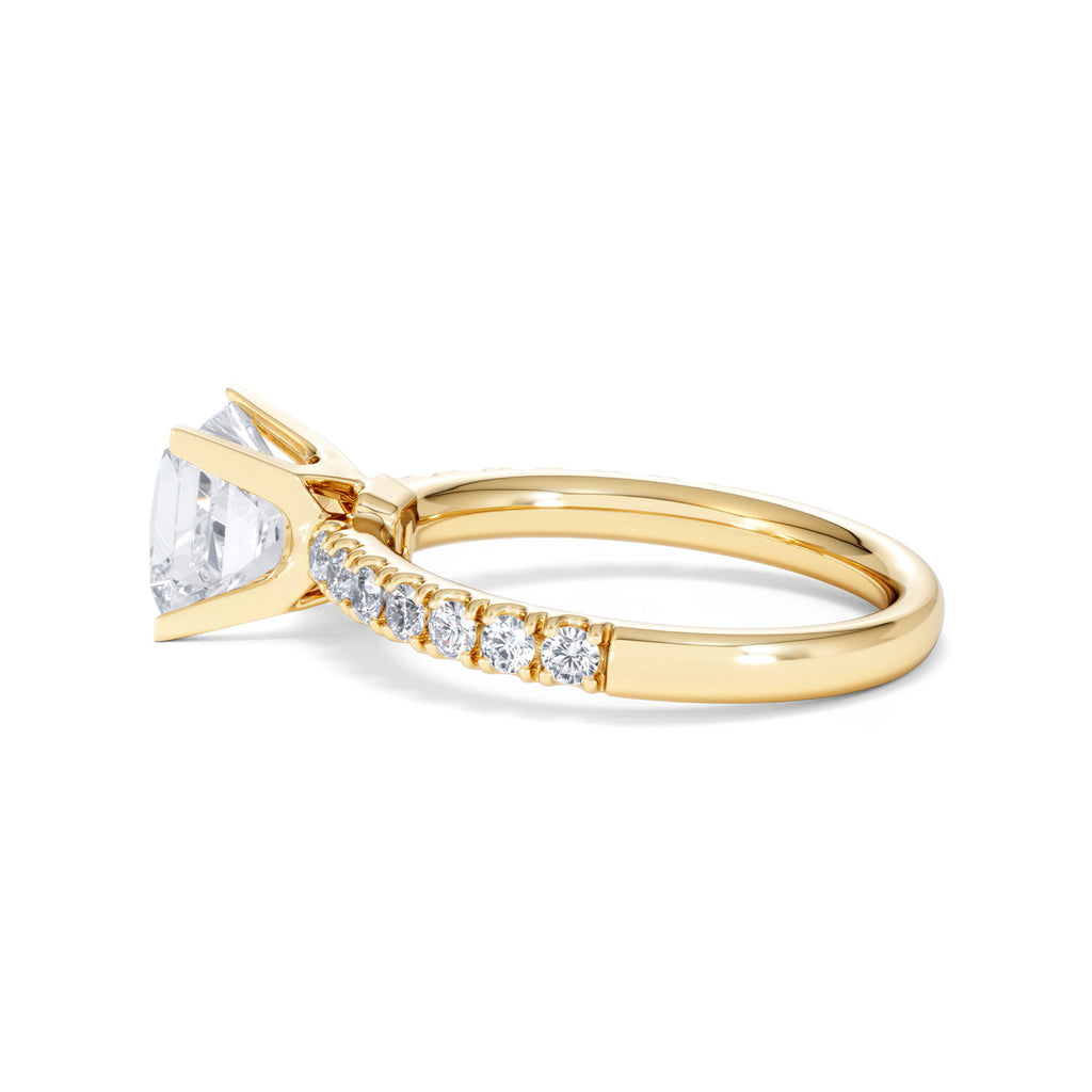 2.10ct Katerina Lab Princess Diamond Engagement Ring 18K Gold F/VS1