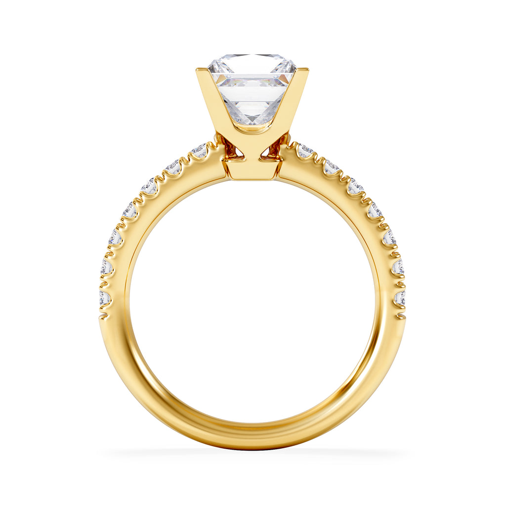 2.10ct Katerina Lab Princess Diamond Engagement Ring 18K Gold F/VS1