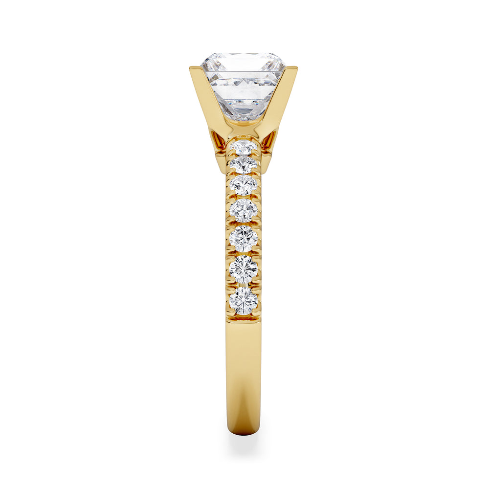 2.10ct Katerina Lab Princess Diamond Engagement Ring 18K Gold F/VS1