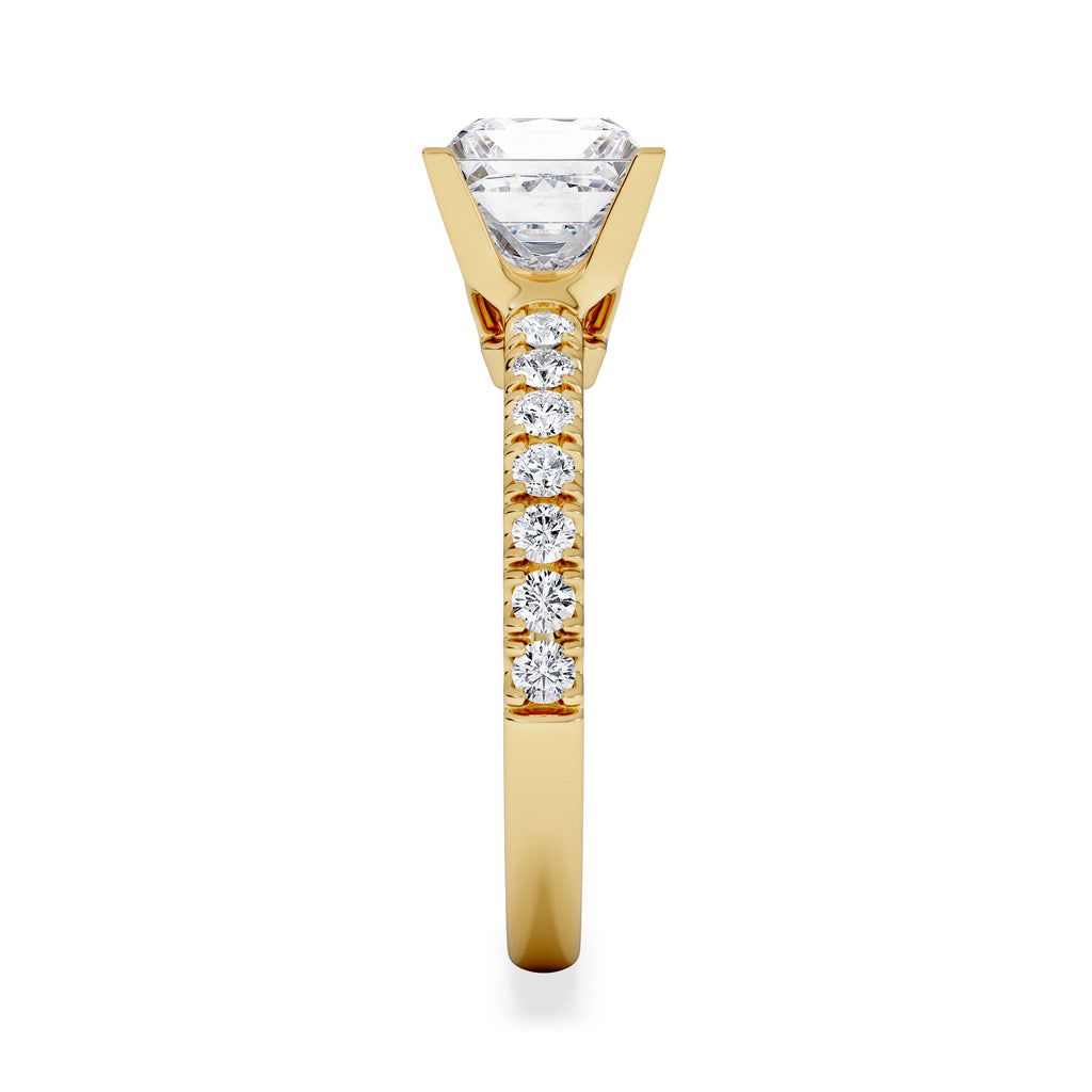 2.10ct Katerina Lab Princess Diamond Engagement Ring 18K Gold F/VS1