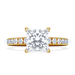 2.10ct Katerina Lab Princess Diamond Engagement Ring 18K Gold F/VS1