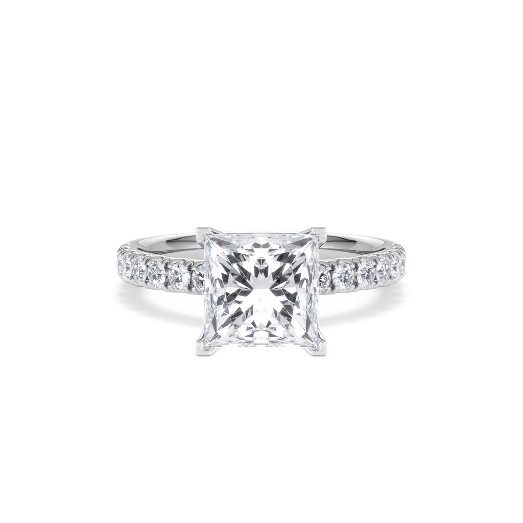 2.60ct Katerina Lab Princess Diamond Engagement Ring Platinum F/VS1
