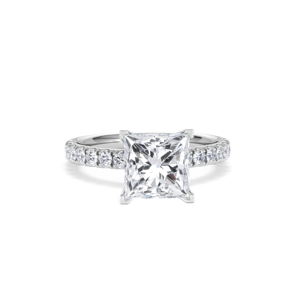2.60ct Katerina Lab Princess Diamond Engagement Ring Platinum F/VS1