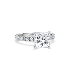 2.60ct Katerina Lab Princess Diamond Engagement Ring Platinum F/VS1