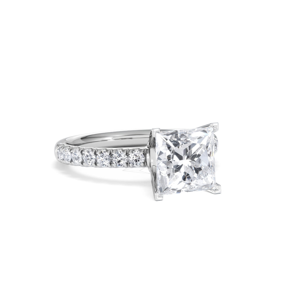 2.60ct Katerina Lab Princess Diamond Engagement Ring 18KW Gold F/VS1