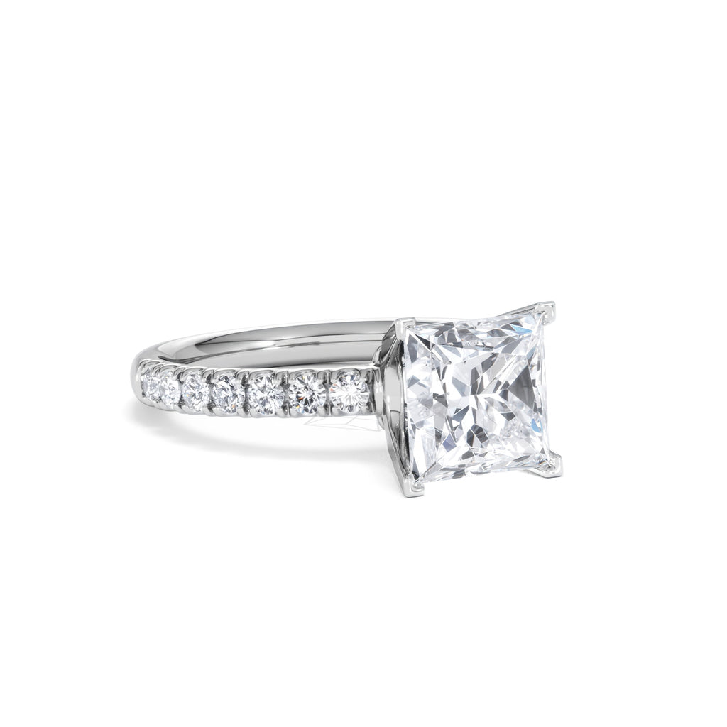 2.60ct Katerina Lab Princess Diamond Engagement Ring Platinum F/VS1