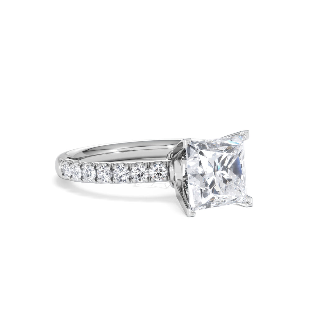2.60ct Katerina Lab Princess Diamond Engagement Ring 18KW Gold F/VS1