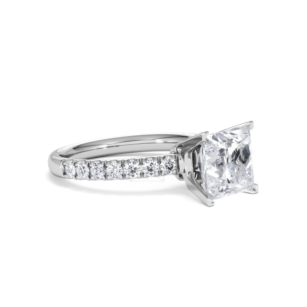 2.60ct Katerina Lab Princess Diamond Engagement Ring Platinum F/VS1