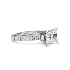 2.60ct Katerina Lab Princess Diamond Engagement Ring Platinum F/VS1