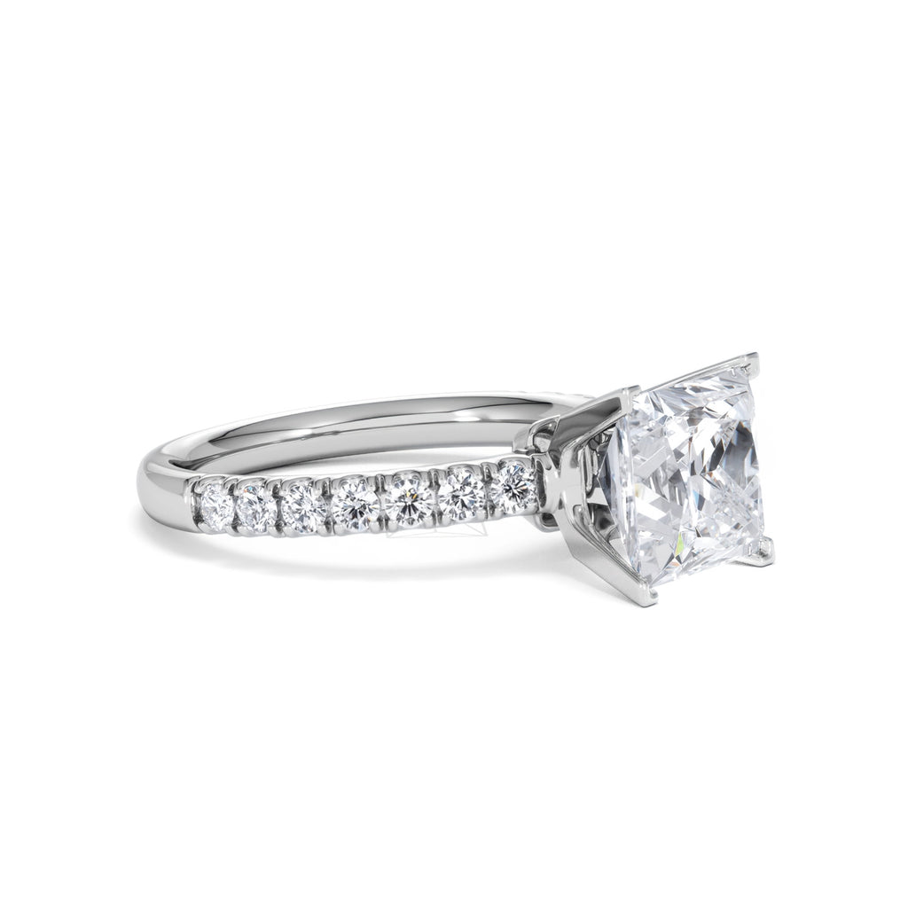 2.60ct Katerina Lab Princess Diamond Engagement Ring Platinum F/VS1