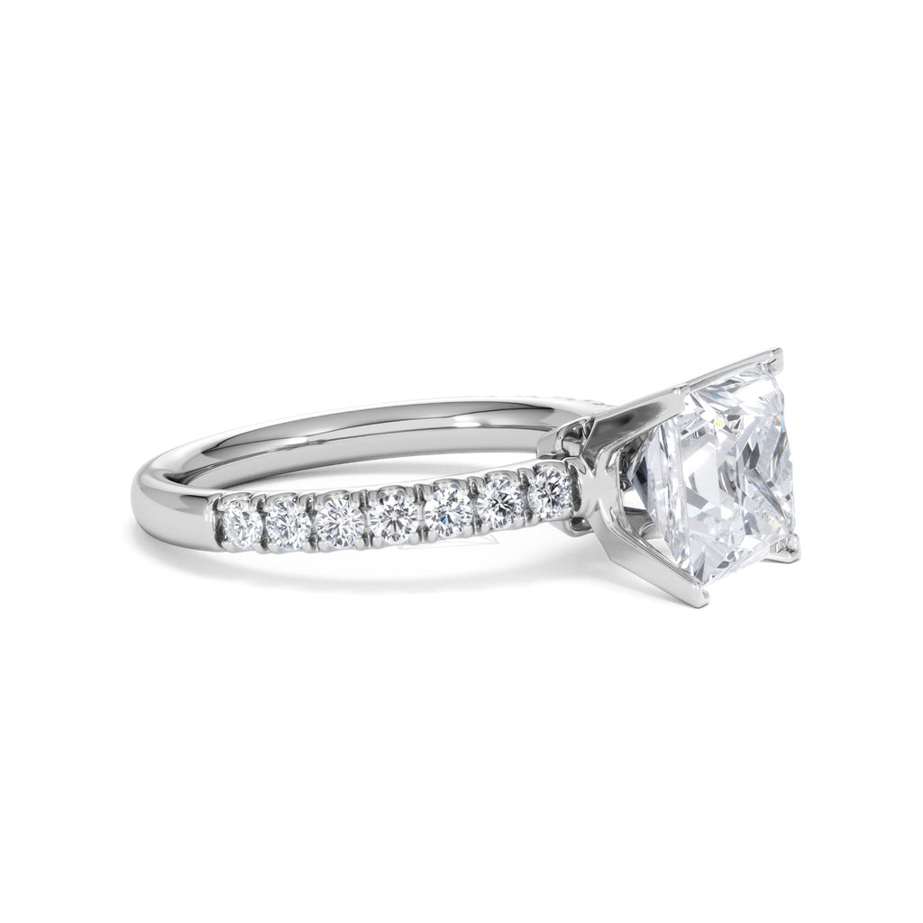 2.60ct Katerina Lab Princess Diamond Engagement Ring Platinum F/VS1