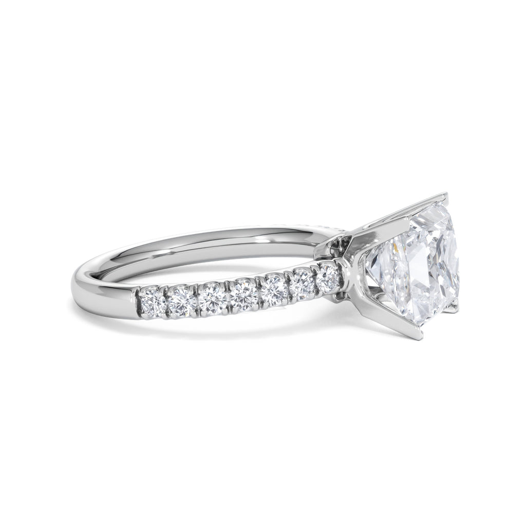 2.60ct Katerina Lab Princess Diamond Engagement Ring 18KW Gold F/VS1