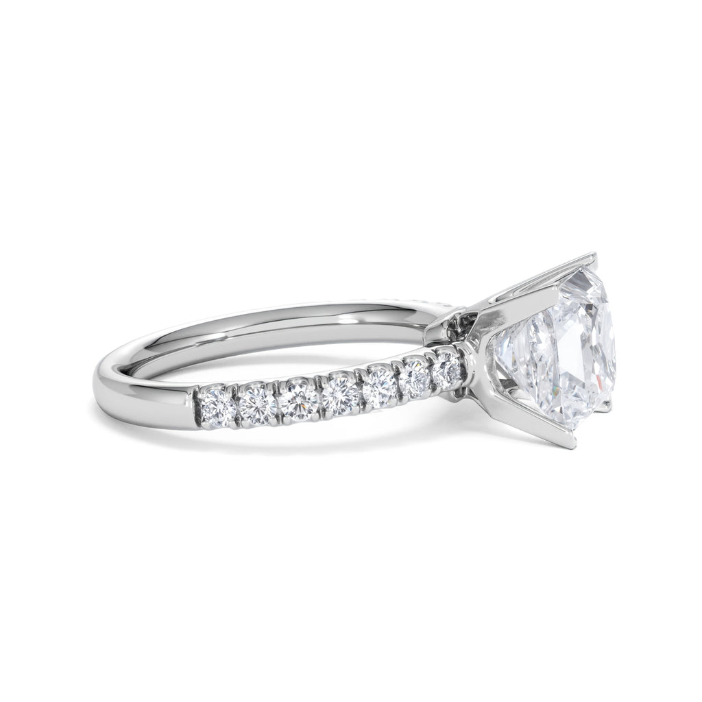 2.60ct Katerina Lab Princess Diamond Engagement Ring 18KW Gold F/VS1