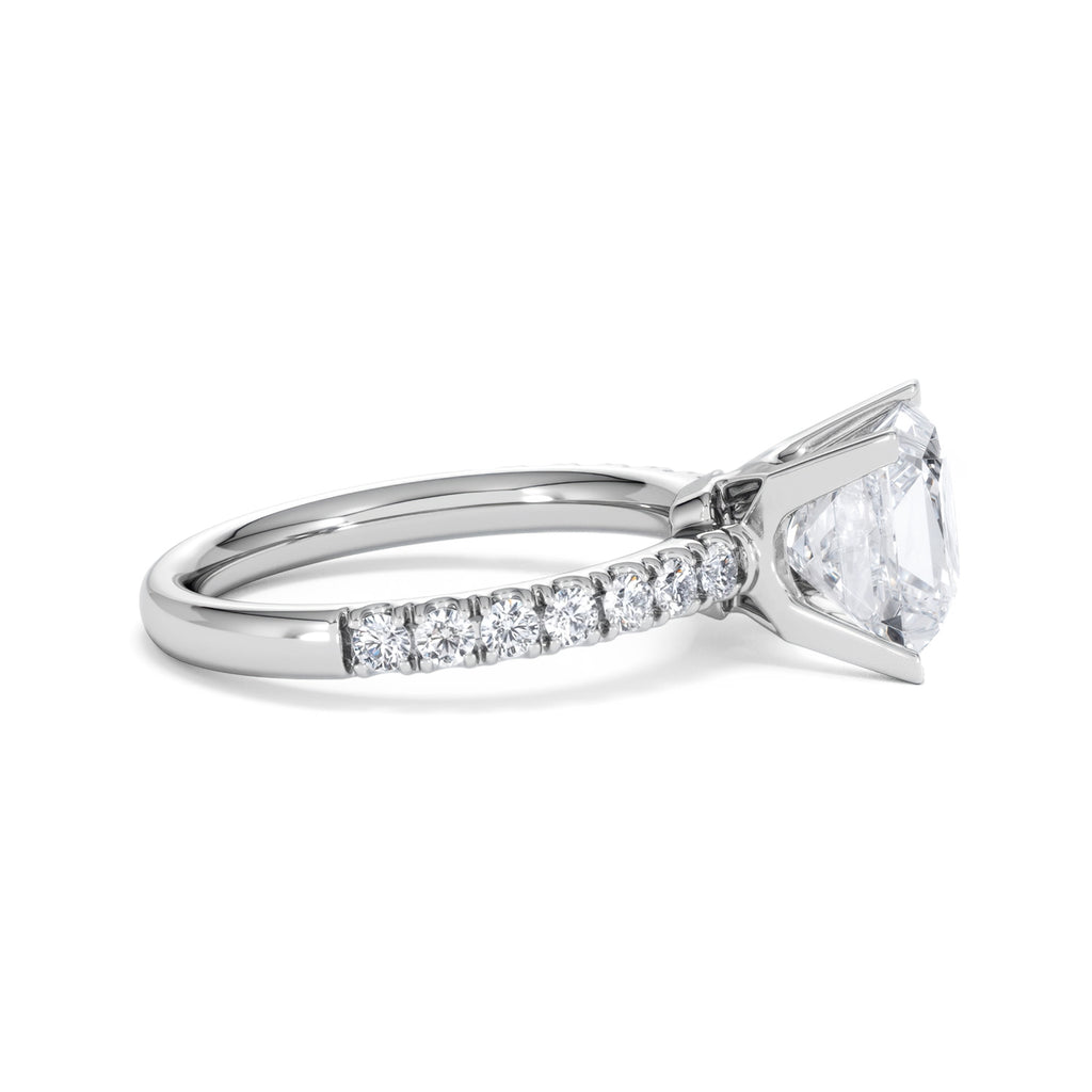 2.60ct Katerina Lab Princess Diamond Engagement Ring 18KW Gold F/VS1