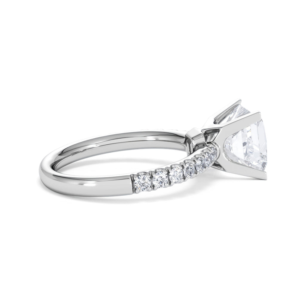 2.60ct Katerina Lab Princess Diamond Engagement Ring Platinum F/VS1