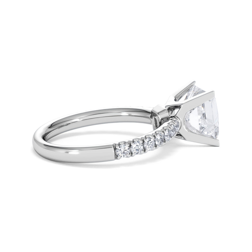 2.60ct Katerina Lab Princess Diamond Engagement Ring Platinum F/VS1
