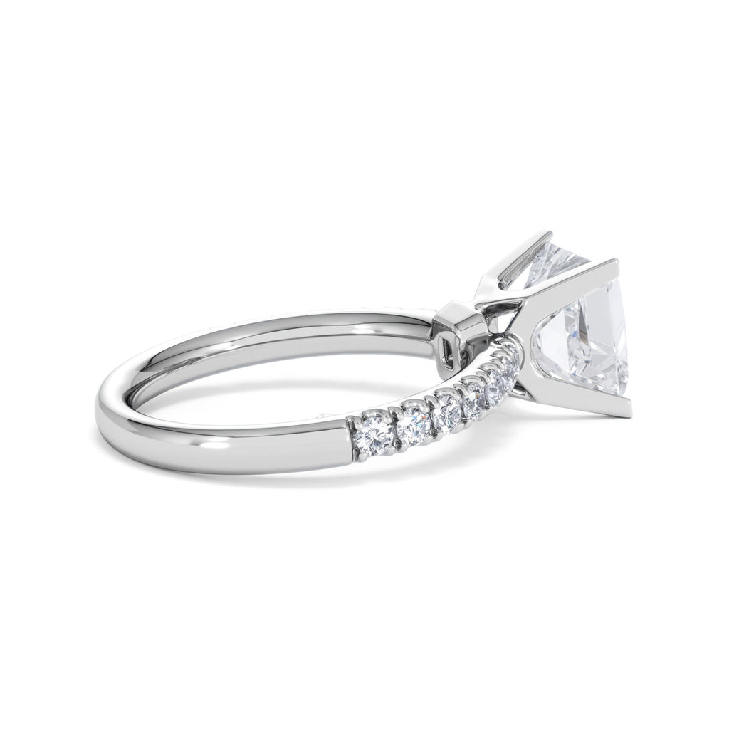 2.60ct Katerina Lab Princess Diamond Engagement Ring Platinum F/VS1