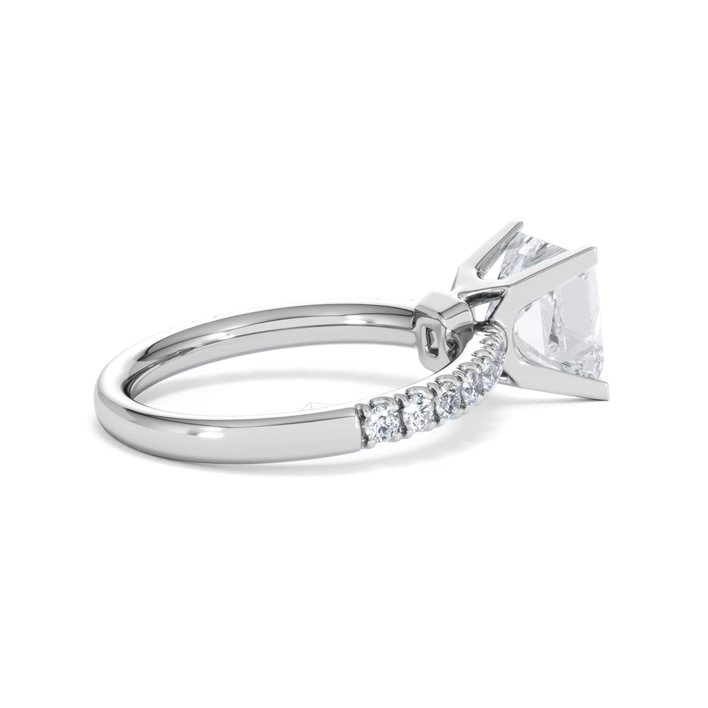 2.60ct Katerina Lab Princess Diamond Engagement Ring Platinum F/VS1