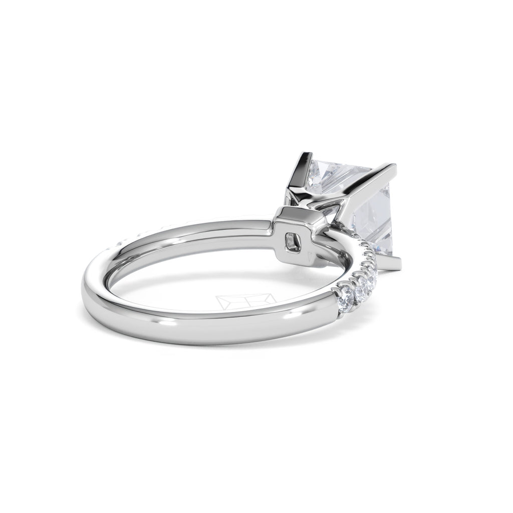 2.60ct Katerina Lab Princess Diamond Engagement Ring Platinum F/VS1