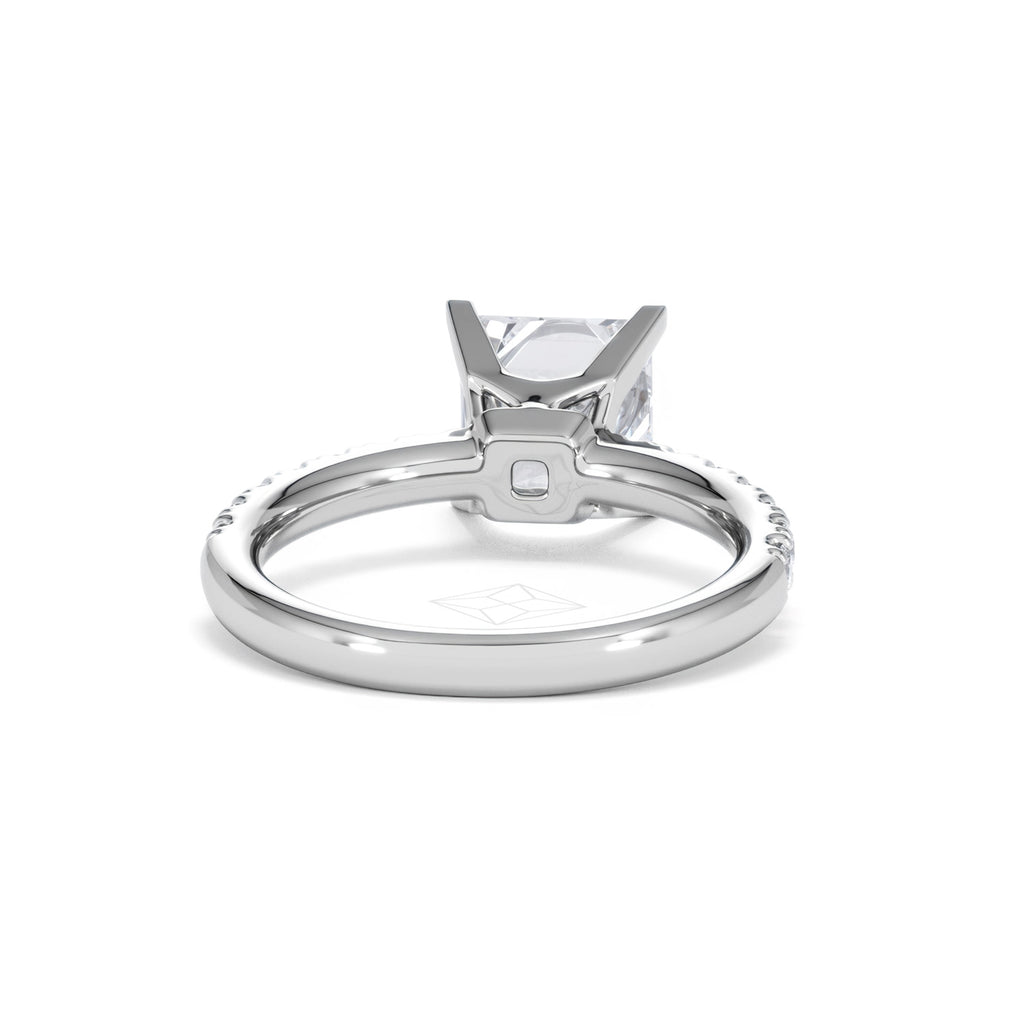 2.60ct Katerina Lab Princess Diamond Engagement Ring Platinum F/VS1