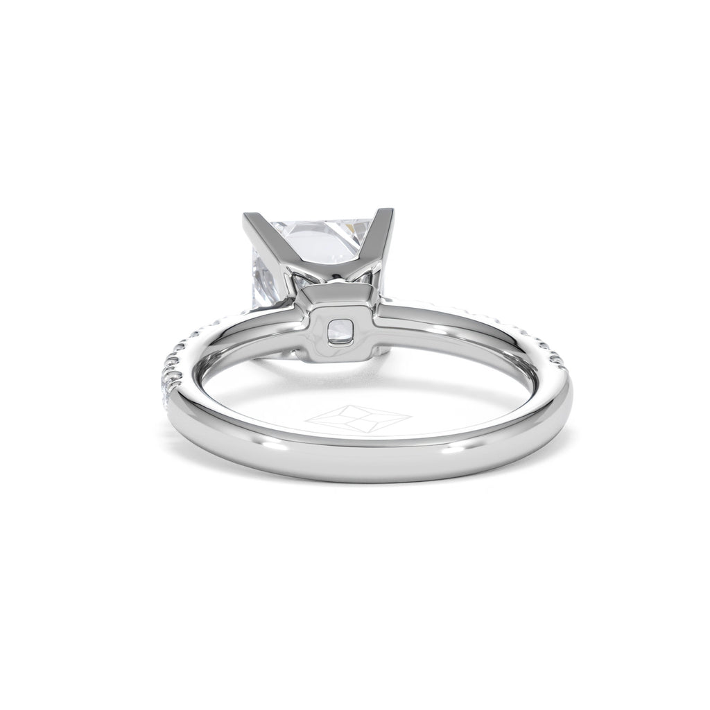 2.60ct Katerina Lab Princess Diamond Engagement Ring Platinum F/VS1