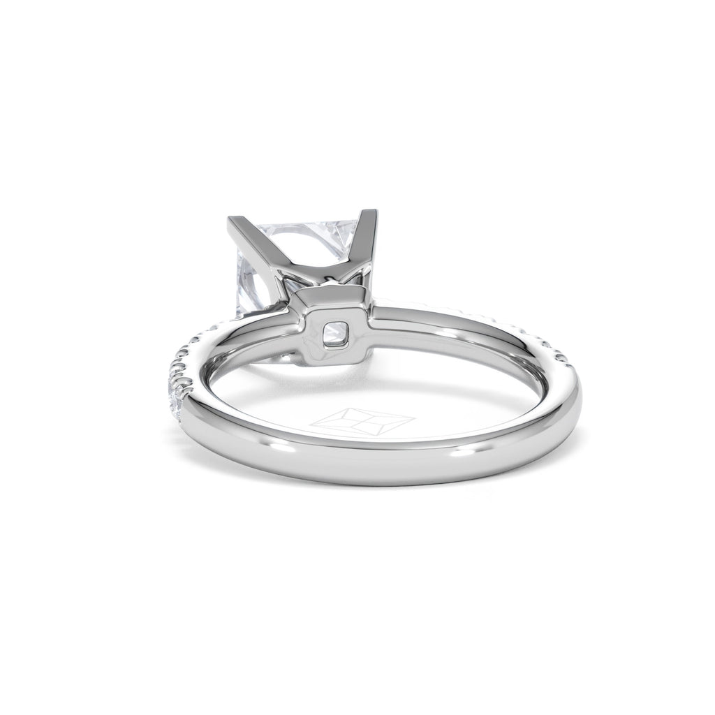 2.60ct Katerina Lab Princess Diamond Engagement Ring Platinum F/VS1
