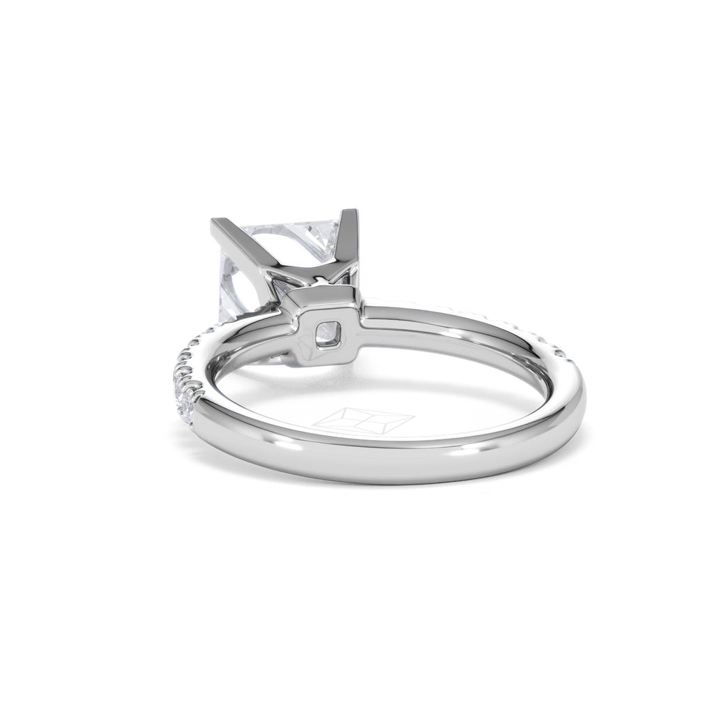 2.60ct Katerina Lab Princess Diamond Engagement Ring 18KW Gold F/VS1