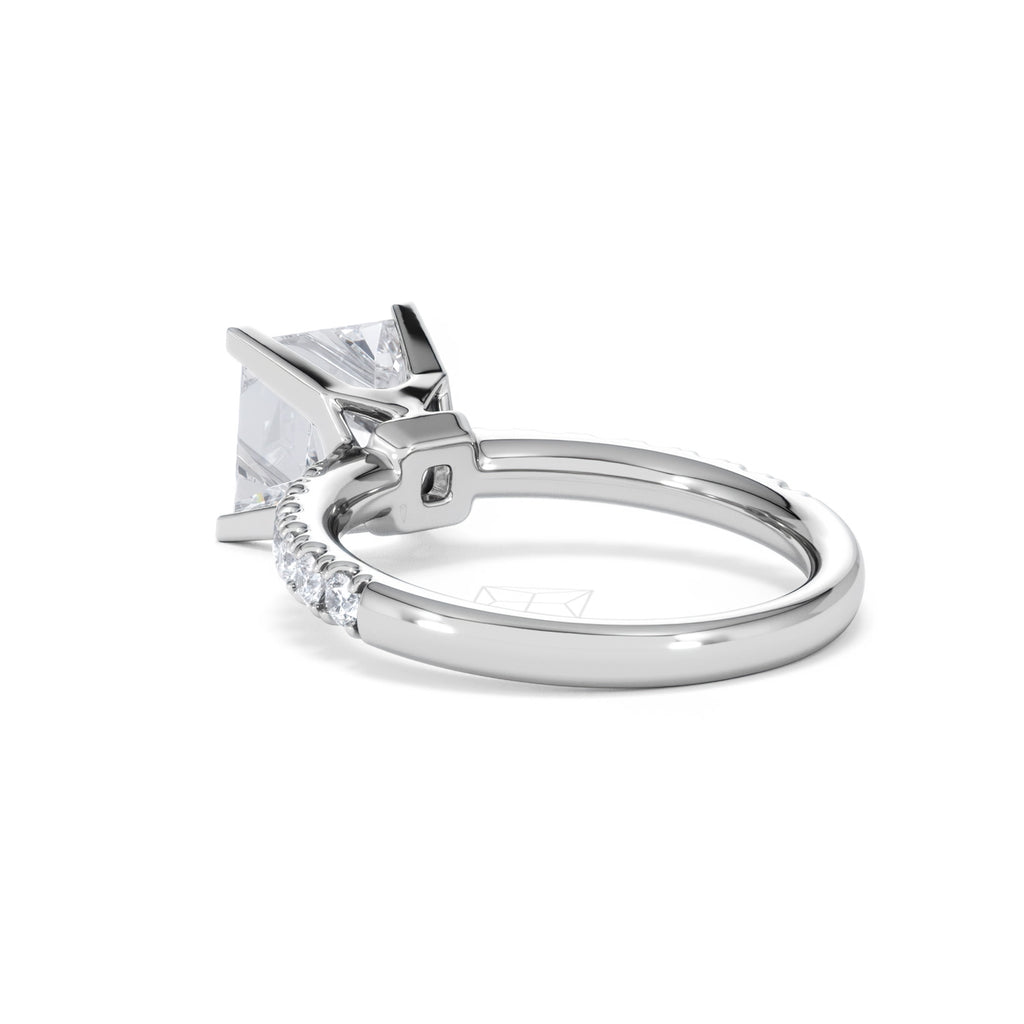 2.60ct Katerina Lab Princess Diamond Engagement Ring Platinum F/VS1