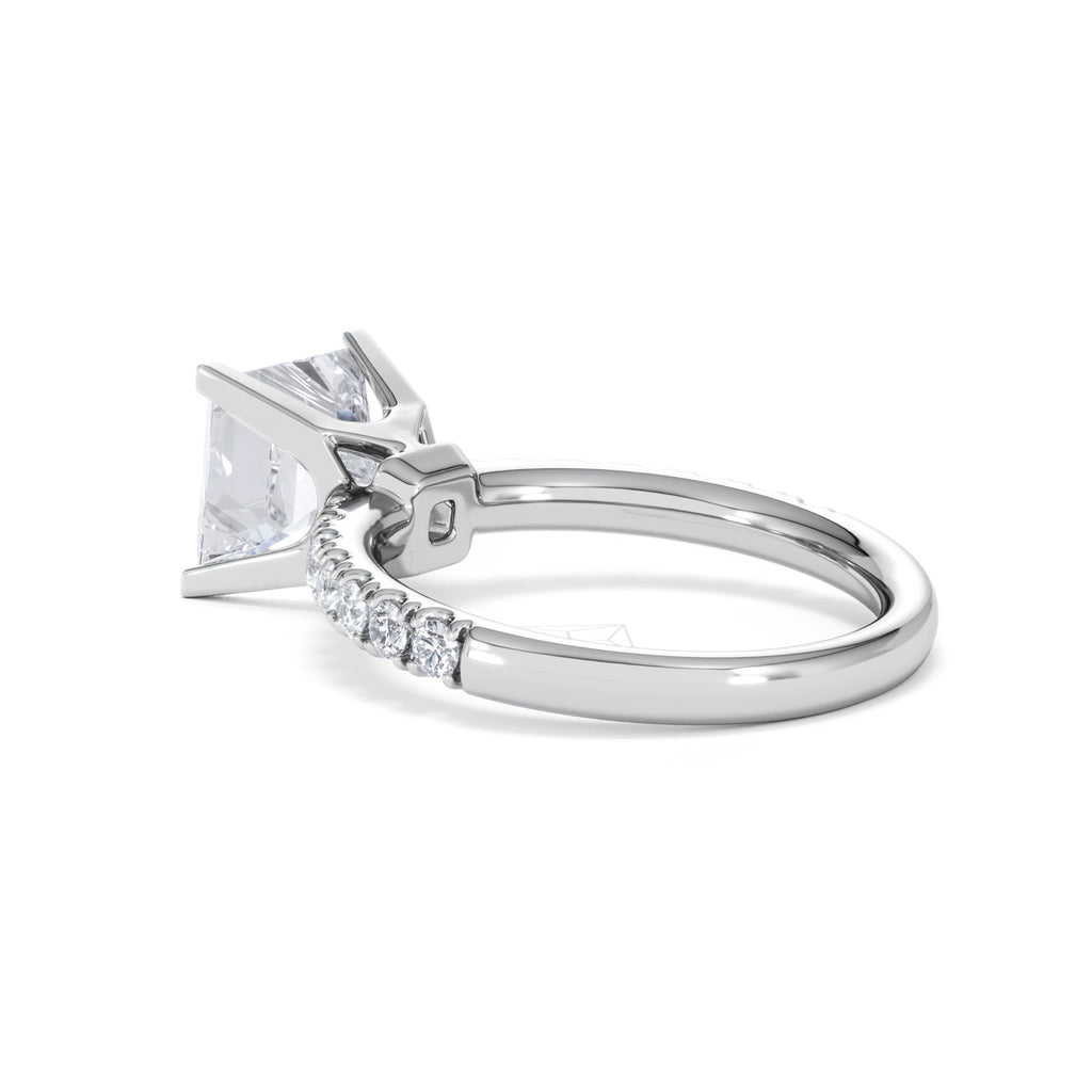 2.60ct Katerina Lab Princess Diamond Engagement Ring 18KW Gold F/VS1