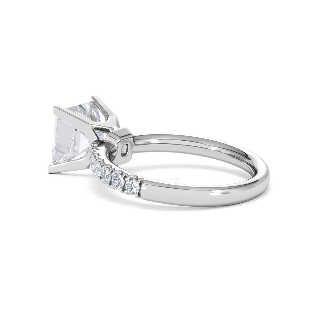 2.60ct Katerina Lab Princess Diamond Engagement Ring Platinum F/VS1