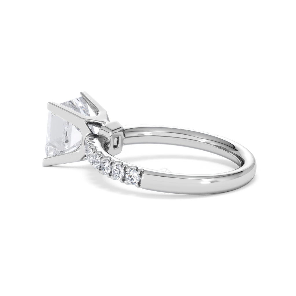 2.60ct Katerina Lab Princess Diamond Engagement Ring Platinum F/VS1