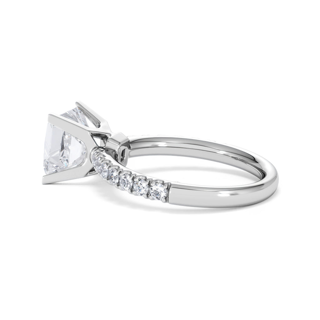 2.60ct Katerina Lab Princess Diamond Engagement Ring Platinum F/VS1