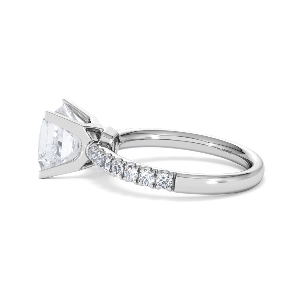 2.60ct Katerina Lab Princess Diamond Engagement Ring Platinum F/VS1