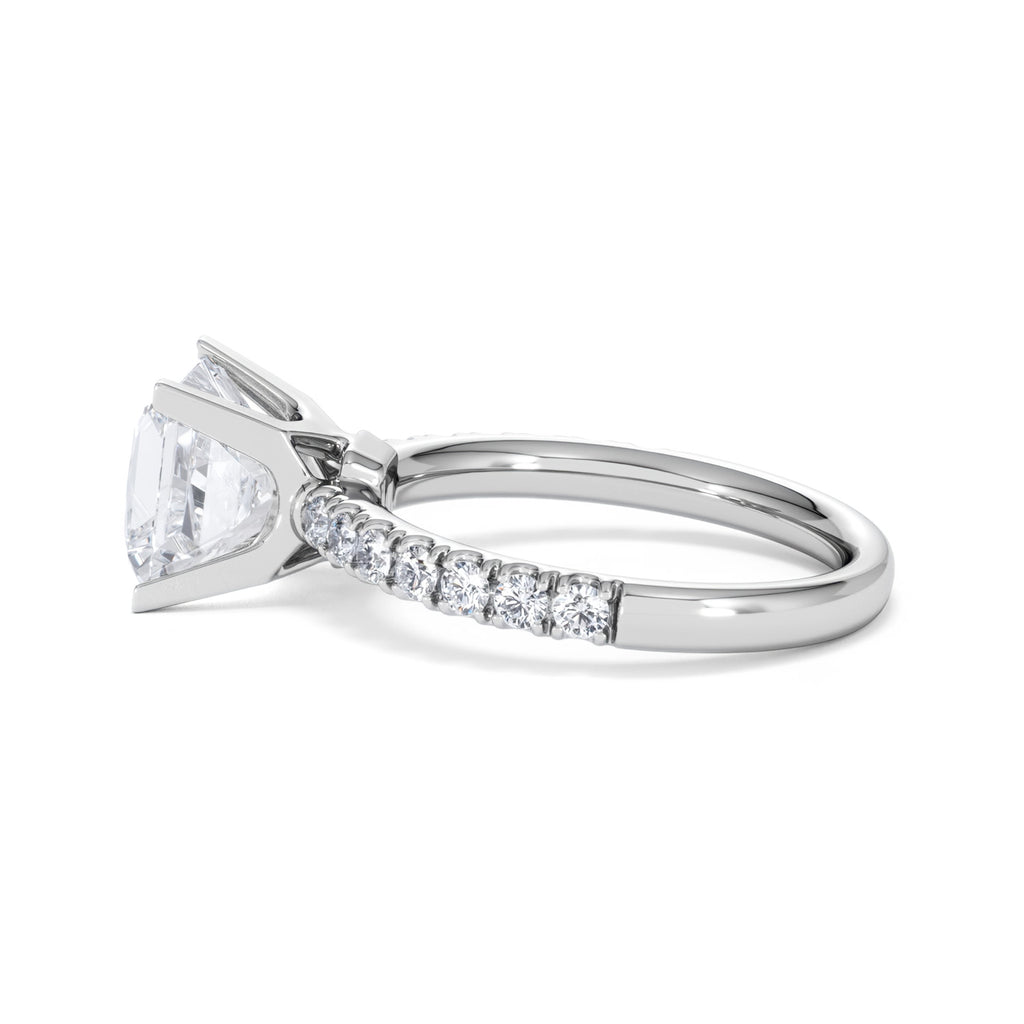 2.60ct Katerina Lab Princess Diamond Engagement Ring Platinum F/VS1