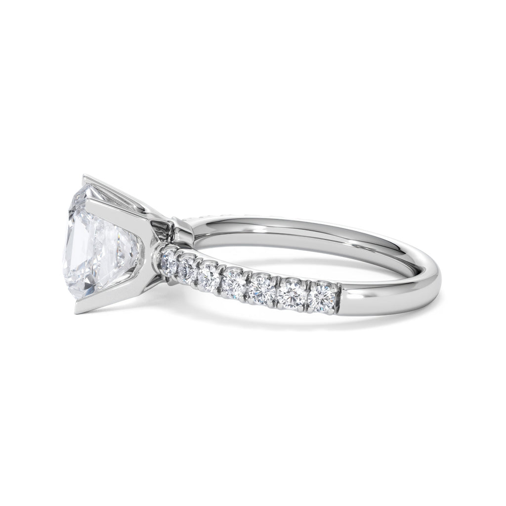 2.60ct Katerina Lab Princess Diamond Engagement Ring 18KW Gold F/VS1