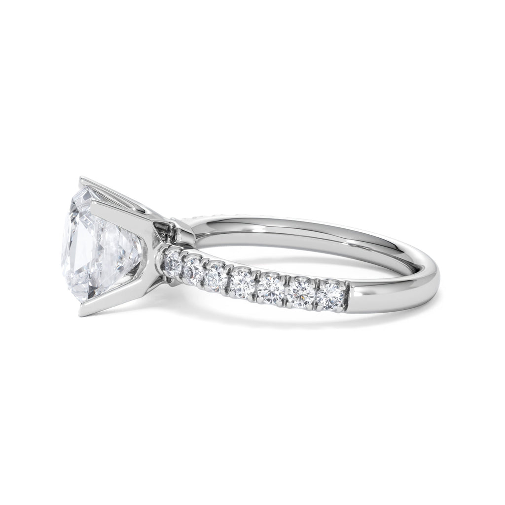 2.60ct Katerina Lab Princess Diamond Engagement Ring Platinum F/VS1