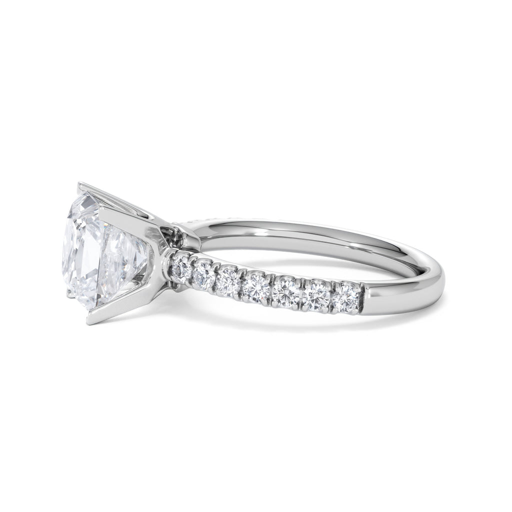 2.60ct Katerina Lab Princess Diamond Engagement Ring Platinum F/VS1