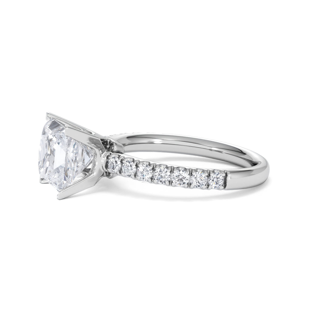 2.60ct Katerina Lab Princess Diamond Engagement Ring 18KW Gold F/VS1