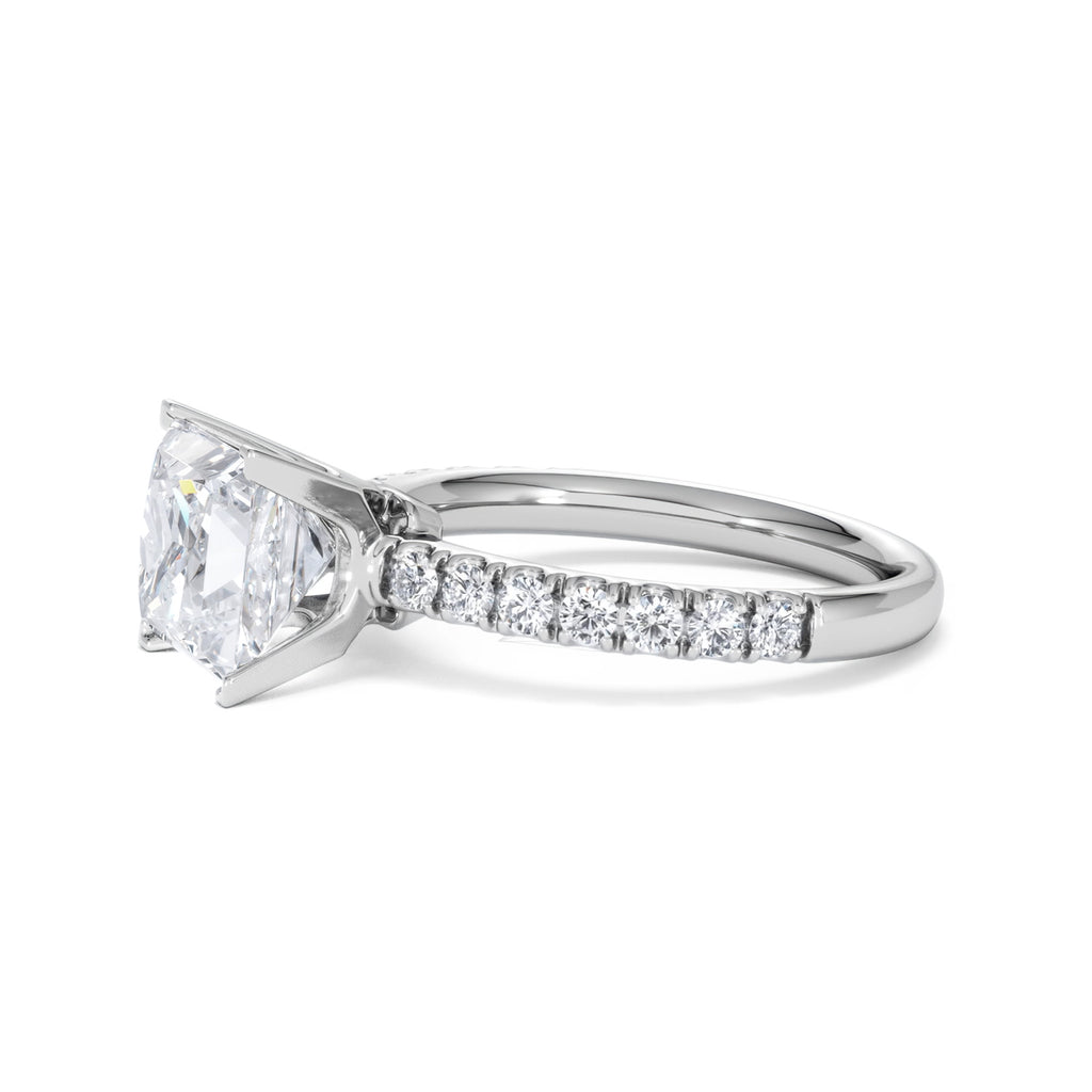 2.60ct Katerina Lab Princess Diamond Engagement Ring Platinum F/VS1