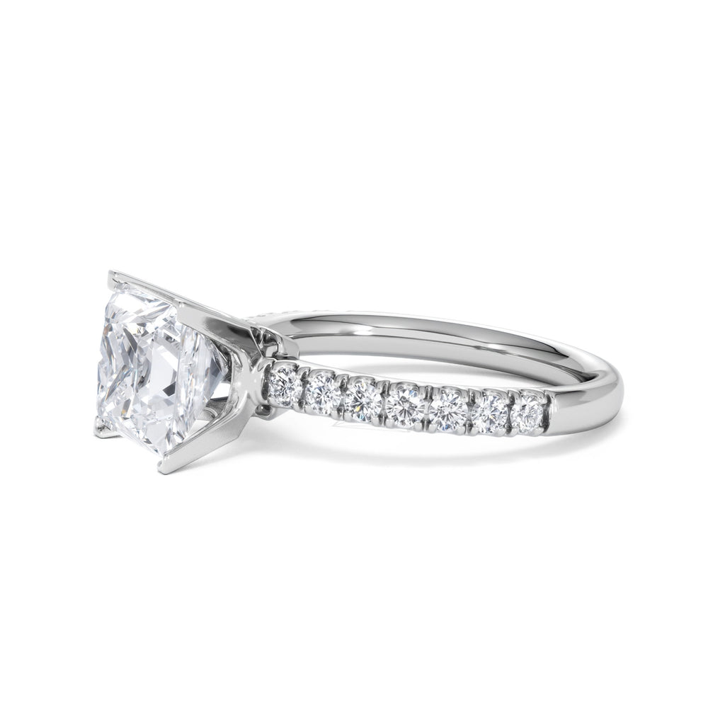 2.60ct Katerina Lab Princess Diamond Engagement Ring 18KW Gold F/VS1