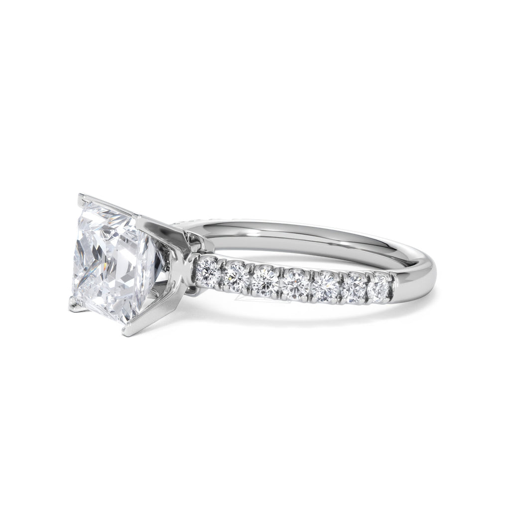 2.60ct Katerina Lab Princess Diamond Engagement Ring 18KW Gold F/VS1