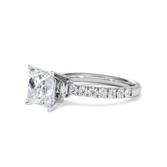 2.60ct Katerina Lab Princess Diamond Engagement Ring Platinum F/VS1
