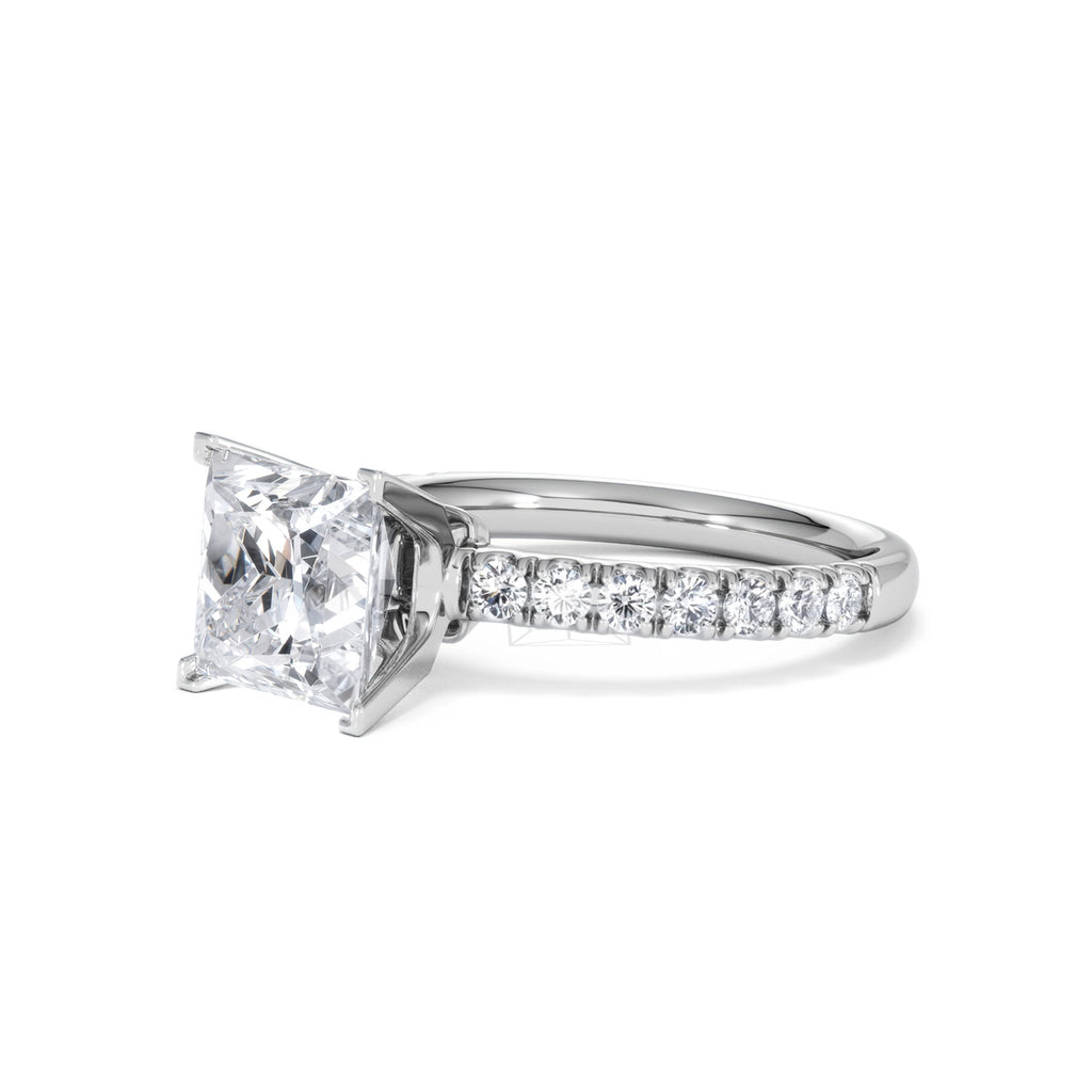 2.60ct Katerina Lab Princess Diamond Engagement Ring Platinum F/VS1