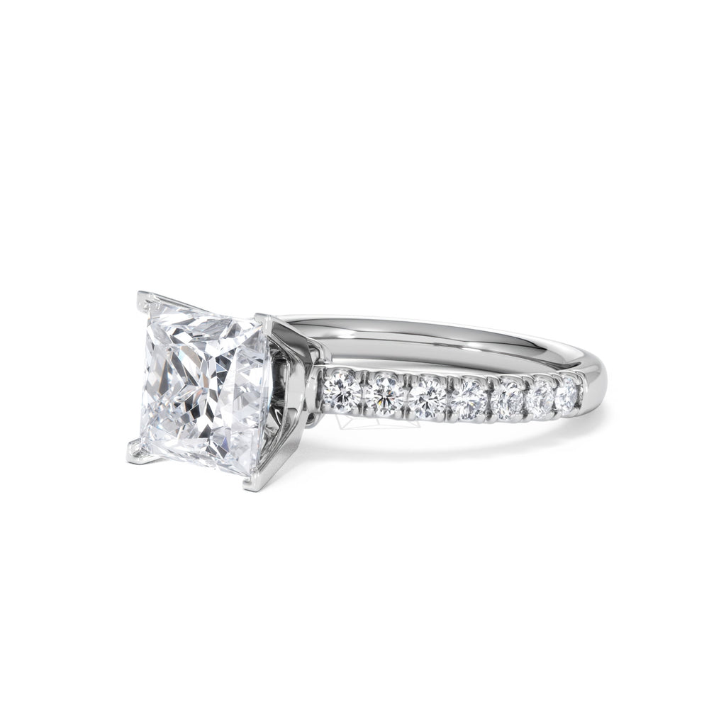 2.60ct Katerina Lab Princess Diamond Engagement Ring Platinum F/VS1