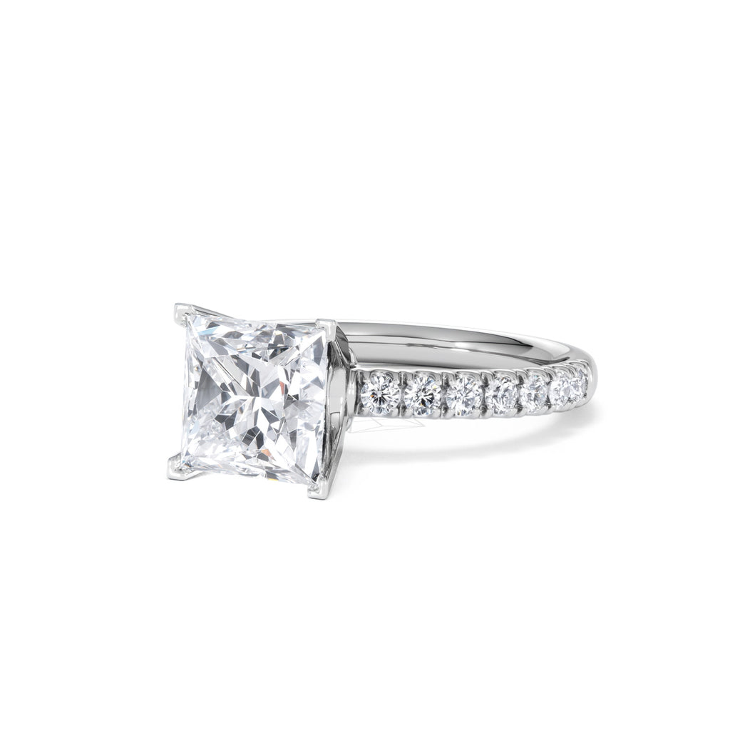 2.60ct Katerina Lab Princess Diamond Engagement Ring Platinum F/VS1