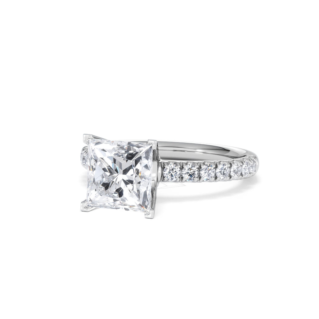 2.60ct Katerina Lab Princess Diamond Engagement Ring Platinum F/VS1