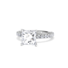 2.60ct Katerina Lab Princess Diamond Engagement Ring 18KW Gold F/VS1