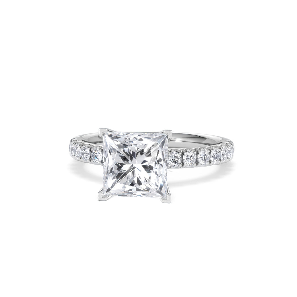 2.60ct Katerina Lab Princess Diamond Engagement Ring Platinum F/VS1