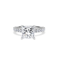 2.60ct Katerina Lab Princess Diamond Engagement Ring 18KW Gold F/VS1