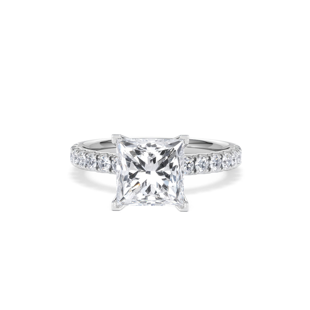 2.60ct Katerina Lab Princess Diamond Engagement Ring Platinum F/VS1
